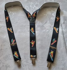 GENTS VINTAGE AUTHENTIC WINTER SPORT SNOWBOARD ELASTANE FABRIC MENS SUSPENDERS