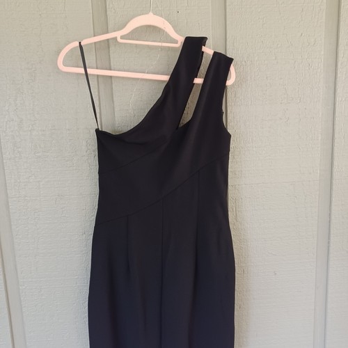 Tadashi Shoji Damen One Shoulder Cocktailkleid Gr. L Cut Out drapiert in schwarz - Bild 5 von 13