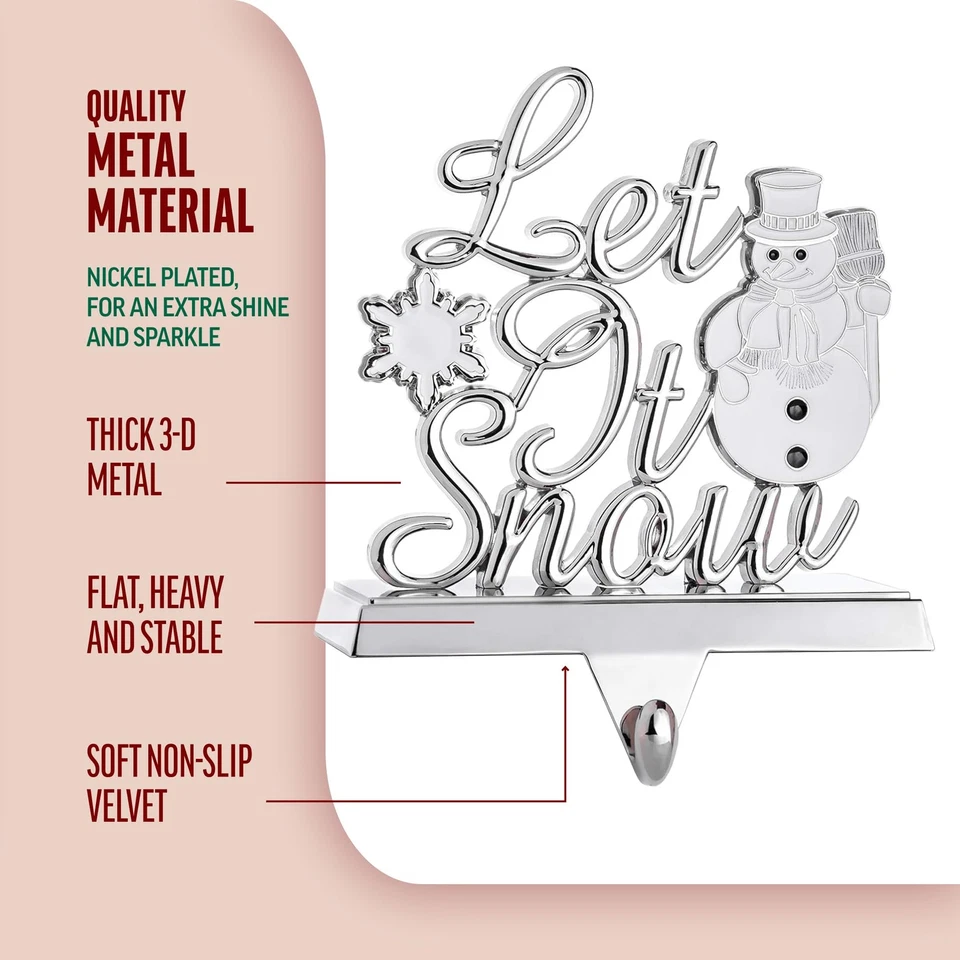 Soporte para medias de Navidad de metal Klikel muñeco de nieve blanco MPN 83411 Foto 4 de 4