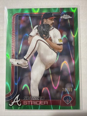 Topps 2025 Topps Chrome Spencer Strider #46 Green Refractor 99/99 Braves