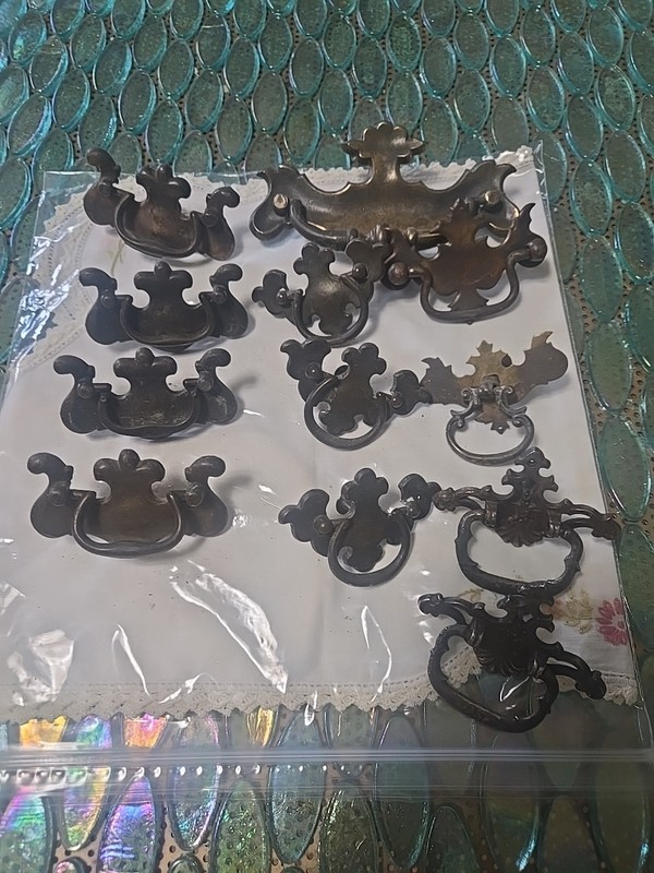 Salvaged Hardware Pulls Dresser Handles Vintage Mixed Lot Repurpose Batwings