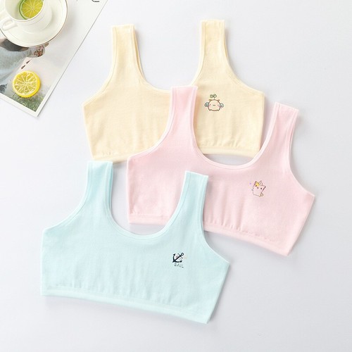 8-12Y Cotton Children Training Bra Puberty Sports Bras Underwear Tube Top 4pcs - Picture 3 of 12