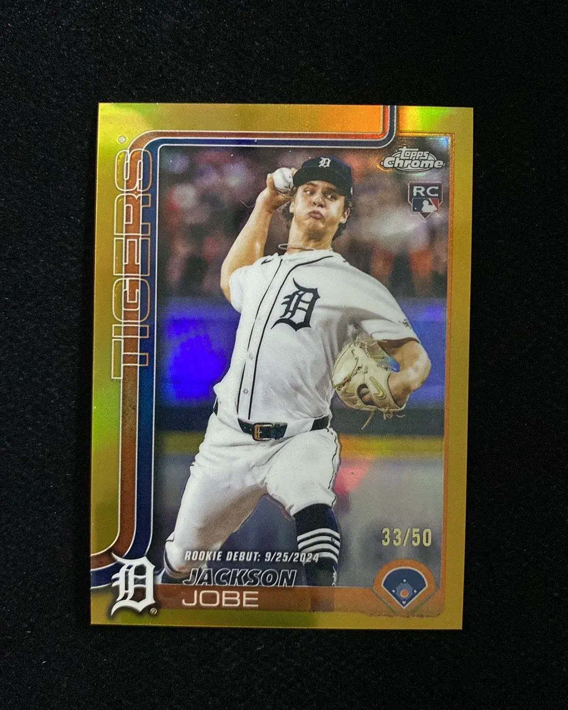 2025 Topps Chrome Update Jackson Jobe #USC48 Gold Refractor 33/50 RC Rookie J85