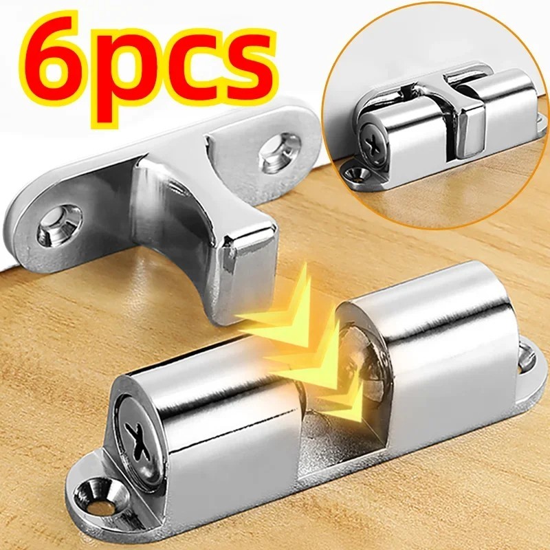6pcs Adjustable Brass Roller Ball Latch Closet Cabinet Drawer Door Catch - NEW