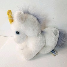 Vintage 1982 Dakin Purple  White Venus Unicorn Plush Stuffed Animal Blue Eyes