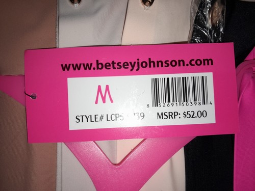 NWT (MSRP $52) Betsey Johnson 5-Pack Cheeky Lace Back Thongs Women's size M - Picture 5 of 11