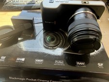 Blackmagic Pocket Cinema Camera with batteries, charger and Panasonic Lumix Lens