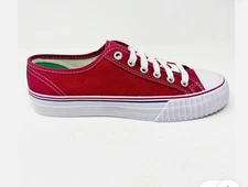 PF FLYER Posture Foundation Ridge Wedge Canvas Sneakers-Red/White-9.5 (M 8)-NEW