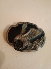 Vintage 1986 Siskiyou Pewter Belt Buckle 3D American Eagle