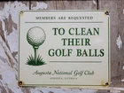 VINTAGE AUGUSTA NATIONAL GOLF CLUB PORCELAIN SIGN RARE OLD MEMBERS CLEAN BALLS
