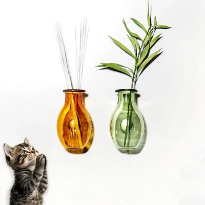 1pcs with magnet Glass Cat Whisker Mini Vase for Refrigerator or Dollhouse Gift - Image 1 of 4