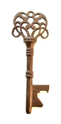 #ad Antique Large Bordello Cast Iron Victorian Skeleton Key $13.95