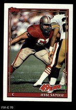 1991 Topps #70 Jesse Sapolu 49ers Hawaii 8 - NM/MT
