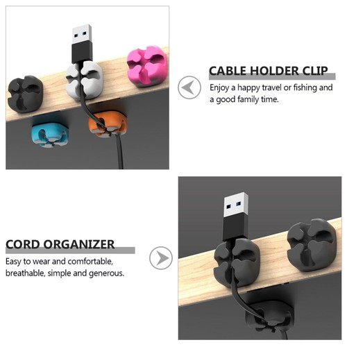 10 Pcs Cable Manager Wire Holders for Cables Desktop Organizer Self Adhesive - Afbeelding 4 van 12