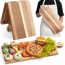 Large Acacia Charcuterie Board Wood Charcuterie Boards with Handles Foldable ...