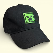 Minecraft Creeper Logo Black Snapback Hat  Official Gamer Gaming Cap