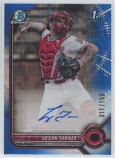 2022-23 Bowman Draft Logan Tanner CDA-LT Chrome Prospects 1st Blue /150 Auto