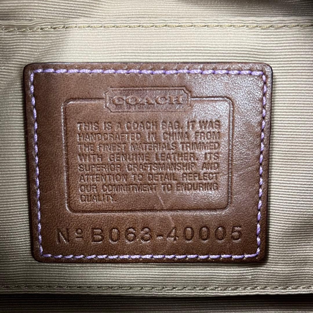 COACH Patchwork Accessory Pouch Handbag Beige Can… - image 18