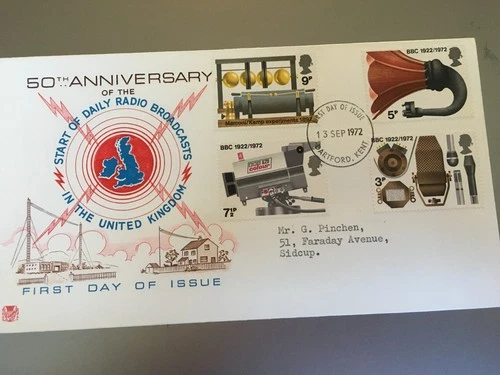 GB STAMPS RARE FIRST DAY COVER 1972 BBC DARTFORD