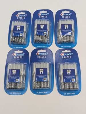 120 Crest Braces Care On-The-Go Precision Clean Brushes (6 Packs Of 20 Each) New