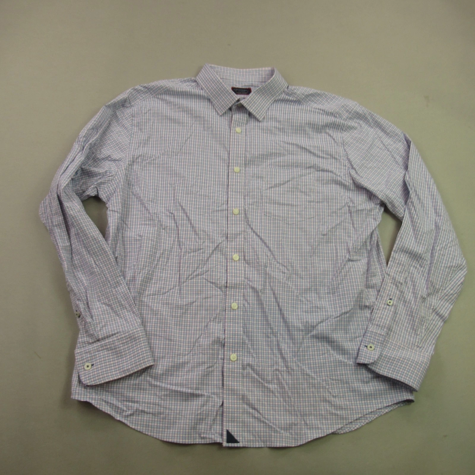 Untuckit Shirt Mens XL Long Sleeve Button Front Casual Plaid Lightweight