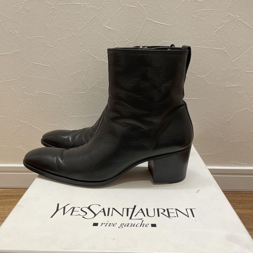 YSL Yves Saint Laurent JONNY65 Zip Ankle Boots Black Calf Leather Men's 42/US9 - Picture 11 of 24