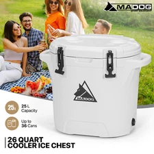 26QT 36 Cans Capacity Portable Insulated Water Cooler Ice Bucket Camping Picnic