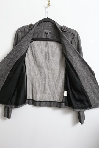 EUC Sz 8 Women's Vince Linen Charcoal Sport Coat - Picture 5 of 7