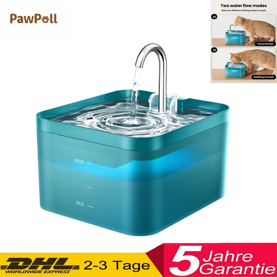 2.2L Trinkbrunnen für Katze Super Grün Katzen Trinkbrunnen Katzentrinkbrunnen