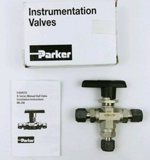 PARKER B-Series 6Z-B6XJ2-SSP Stainless Manual 3-Way Ball Valve 3/8", Made In USA