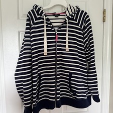 F & F Women’s Plus Size 18 Jacket Hoodie Blue White Stripe