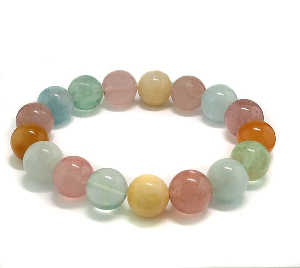 Jade Aquamarin Rosenquarz FLEX Armband 220 carat Wert € 650,-- Neu