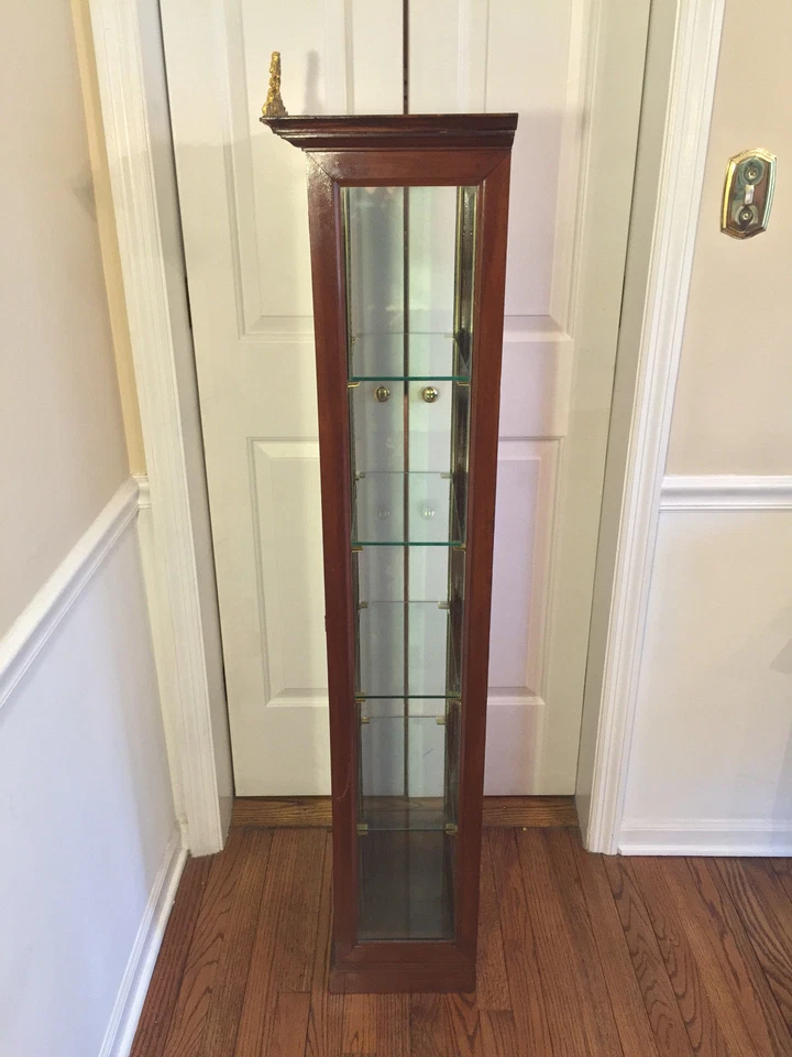 Vitrina vintage Luis XVI de caoba con estantes de cristal Foto 4 de 4