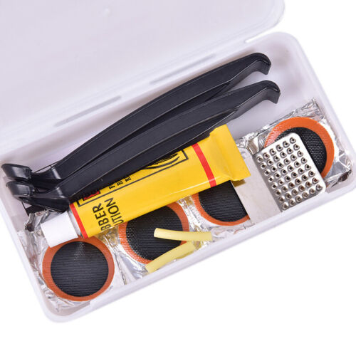 Bike Tyre Tube Bicycle Puncture Repair Tool Kit with box Cycle Lever Adhes_ro