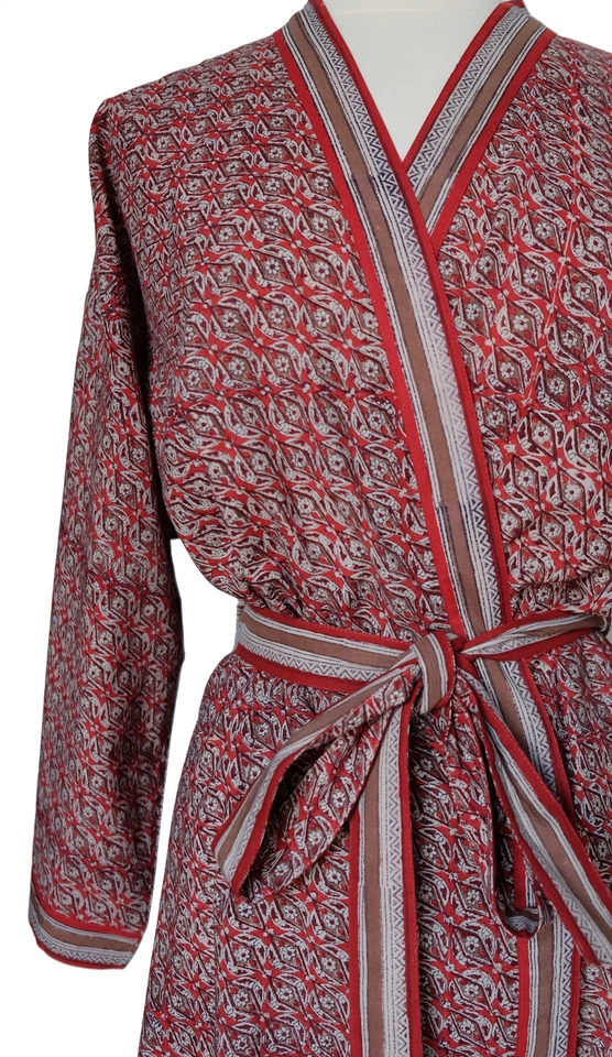 Bata kimono Anokhi - óxido - hasta la rodilla - 100% algodón - talla única Foto 2 de 4