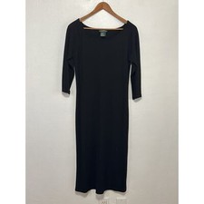 VTG Lauren Ralph Lauren 90s Little Black Dress M 3/4 Sleeve Preppy Dark Academia