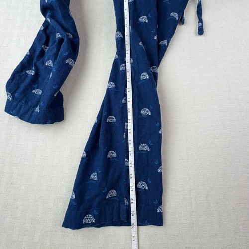 Gap Flannel PJ Pant Mens L Pajama Lounge Sleep Igloo Winter Navy Soft Moon Large - Picture 8 of 9