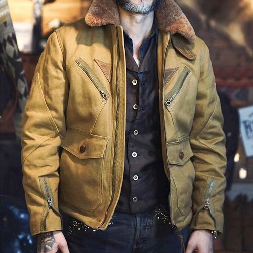 Mens Winter Casual Jacket Oil Waxed Canvas American Military Vintage Style Wool - Picture 36 of 46