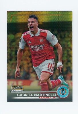 2022-23 Gabriel Martinelli Topps Stadium Club Chrome Gold Prism Arsenal FC 18/50