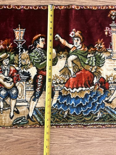 SPAIN FLAMENCO DANCE SCENERY VINTAGE RUG ART WALL HANGING TAPESTRY 46” X 19” - Picture 9 of 9