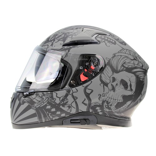 VIPER RS-V95 FULL FACE ACU GOLD DUAL VISOR MOTORCYCLE MOTORBIKE HELMET SKULL - Picture 12 of 16