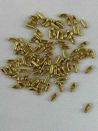 100 USA Made And Shipped #6 Yellow Brass Ball Chain Connectors - Picture 2 of 5