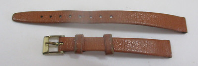 Hirsch Wild Boar Brown Genuine Leather Contrast Stitching Padded Watch Band