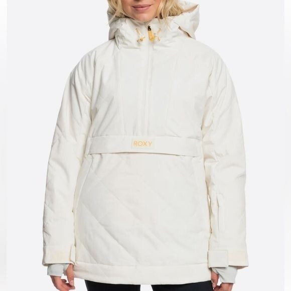 NWT Roxy Womens White/Yellow Radiant Lines Overhead Jacket NWT Roxy Womens White/Yellow Radiant Lines Overhead Jacket