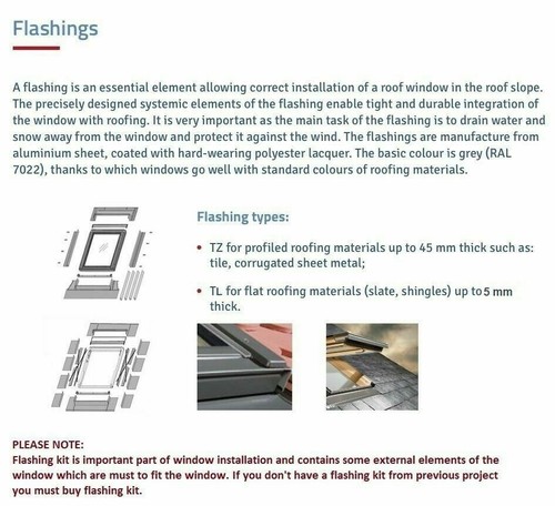 OPTILIGHT ROOF WINDOW Loft Skylight Rooflight + Flashing for Slate or Tile Roof - Picture 7 of 9