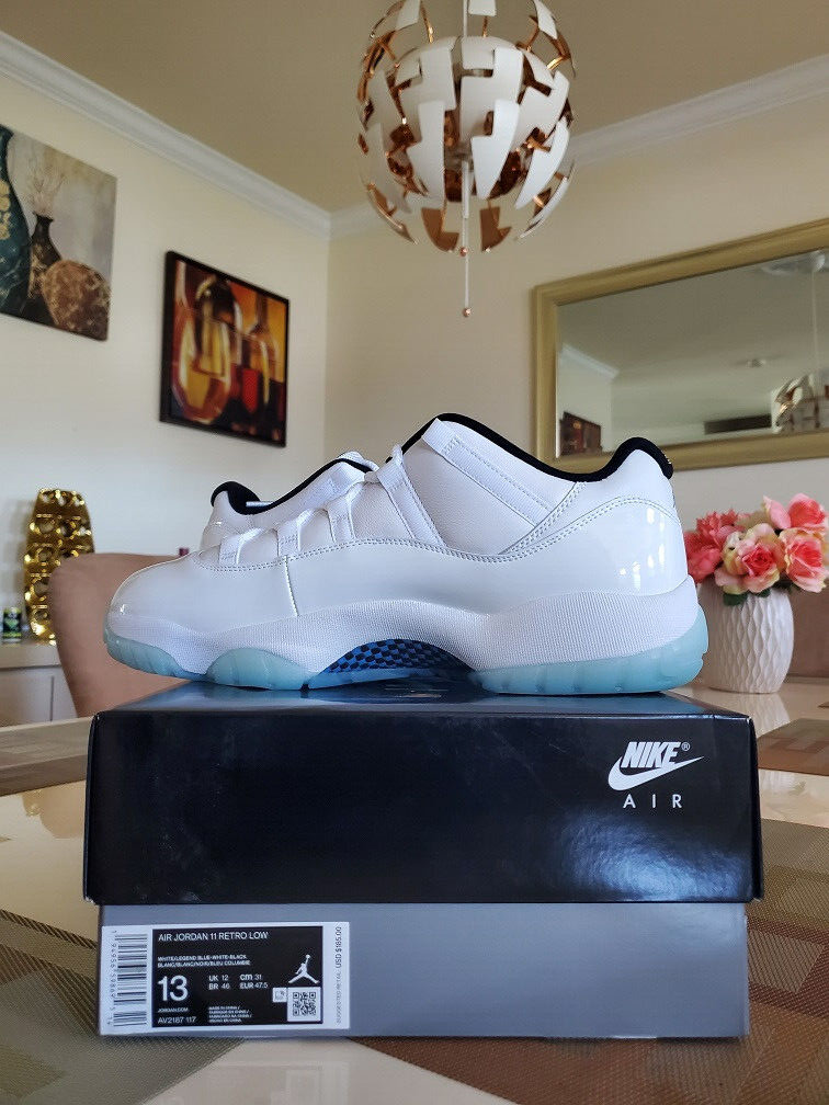 Nike Air Jordan 11 Low Legend Blue UNC Cool Grey AV2187 117 Sz 13