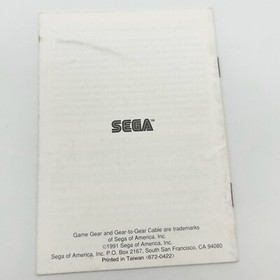 Sega Game Gear System Console Instruction Manual Booklet ONLY  Gamegear