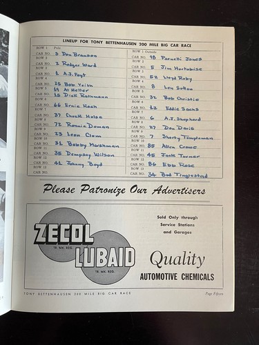 1961 USAC Milwaukee Mile Champ Autoprogramm - Bild 6 von 11