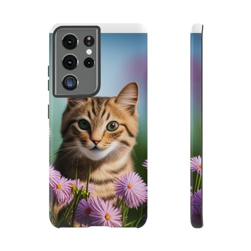 Funda de teléfono diseñada a mano para gato y flores para iPhone Samsung Google Pixel - Imagen 152 de 173