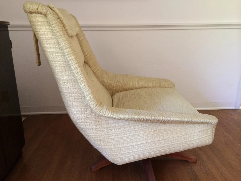 Sillón moderno danés DUX Folke Ohlsson MCM original - base basculante giratoria Foto 2 de 4